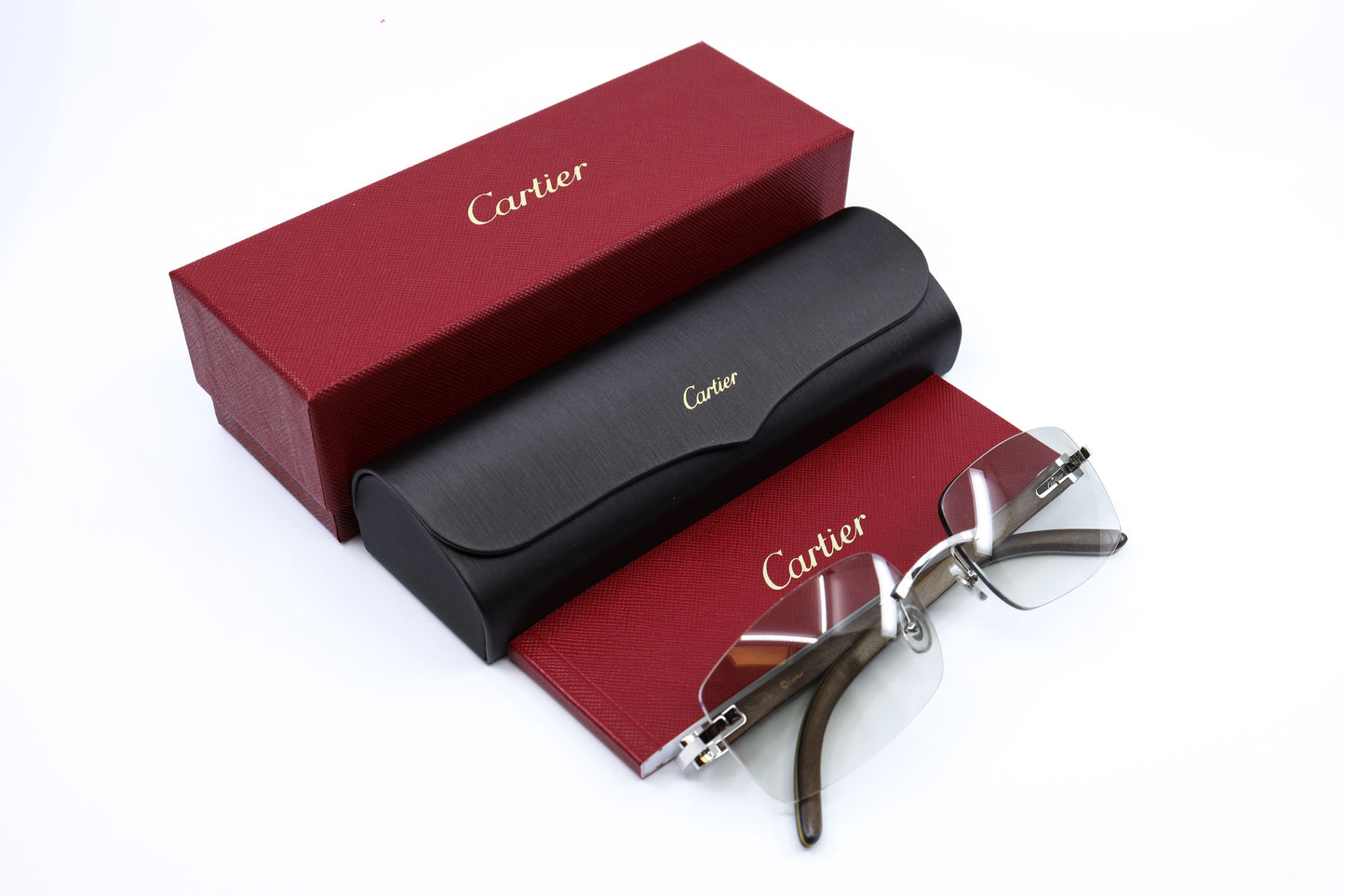 VINTAGE CARTIER C DÉCOR 2-TONE GREEN WOOD WITH PLATINUM HARDWARE C15020E9