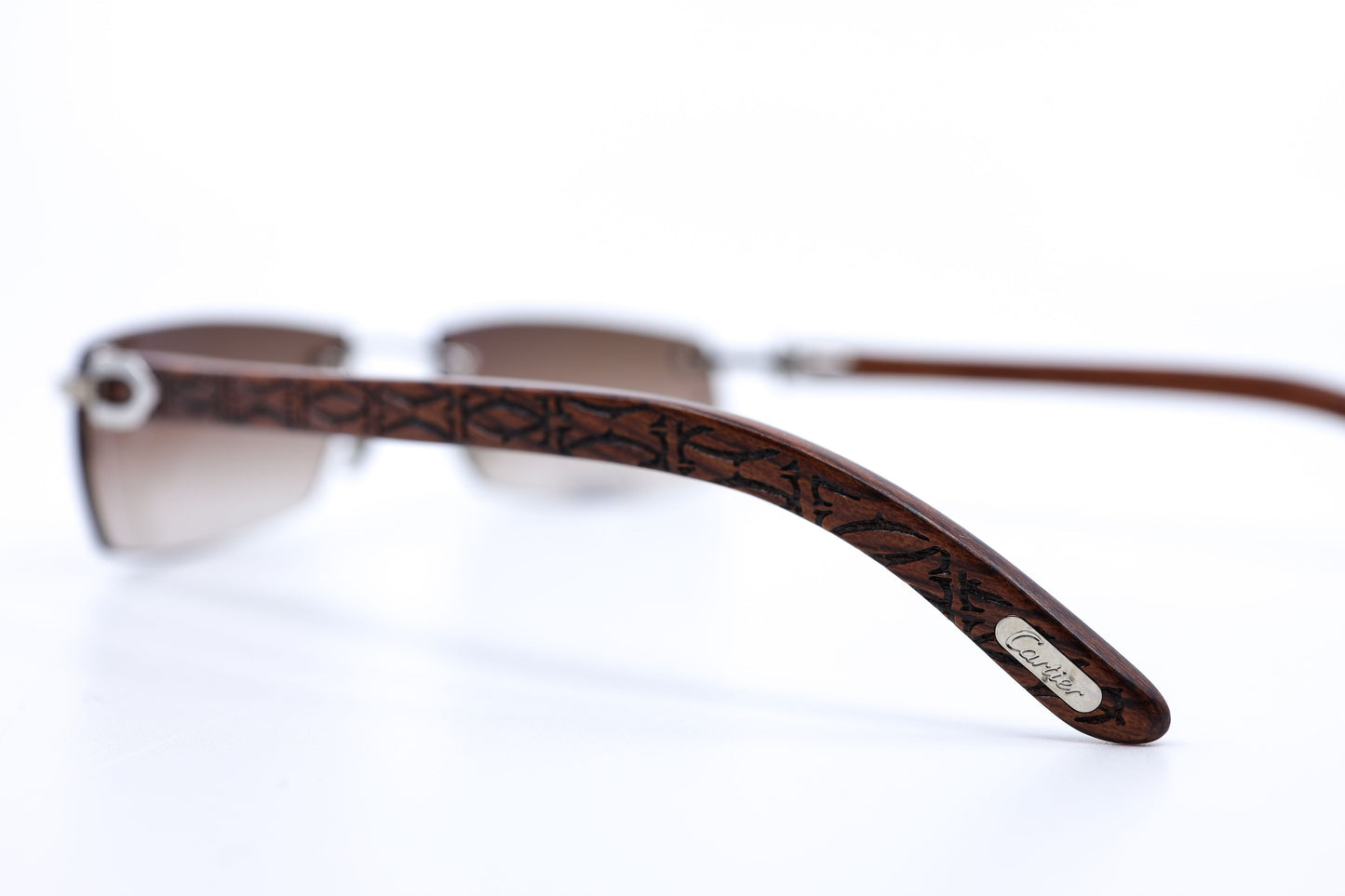 VINTAGE CARTIER C DÉCOR WOODS WITH LASER ENGRAVED LOGO WITH PLATINUM HARDWARE 4610549