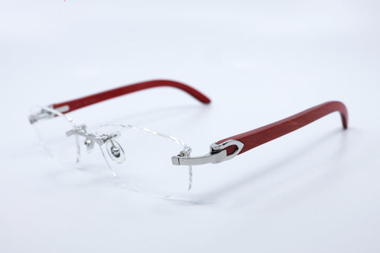 VINTAGE CARTIER C DÉCOR RED WOOD WITH PLATINUM HARDWARE CT0052O 006