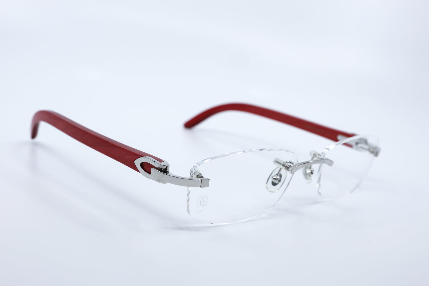 VINTAGE CARTIER C DÉCOR RED WOOD WITH PLATINUM HARDWARE CT0052O 006