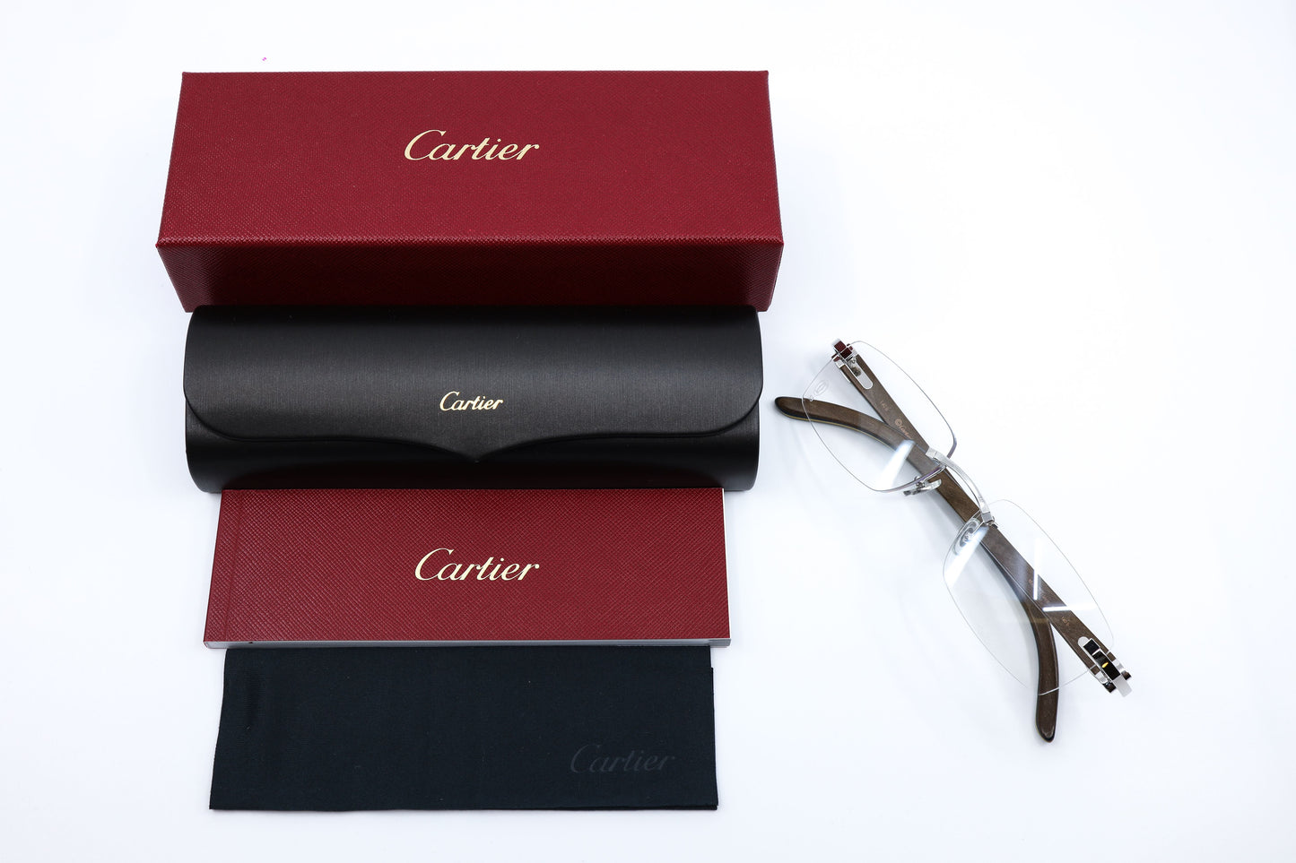 VINTAGE CARTIER C DÉCOR 2-TONE CYAN WOOD WITH PLATINUM HARDWARE C15020E9