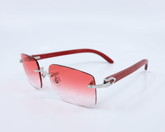 VINTAGE CARTIER C DÉCOR RED WOOD WITH PLATINUM HARDWARE C34A87K