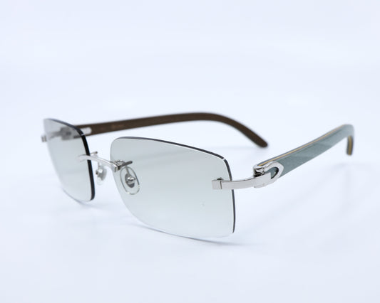 VINTAGE CARTIER C DÉCOR 2-TONE GREEN WOOD WITH PLATINUM HARDWARE C15020E9