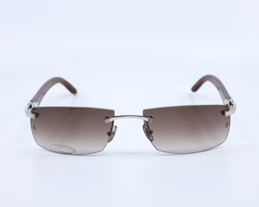 VINTAGE CARTIER C DÉCOR WOODS WITH LASER ENGRAVED LOGO WITH PLATINUM HARDWARE 4610549