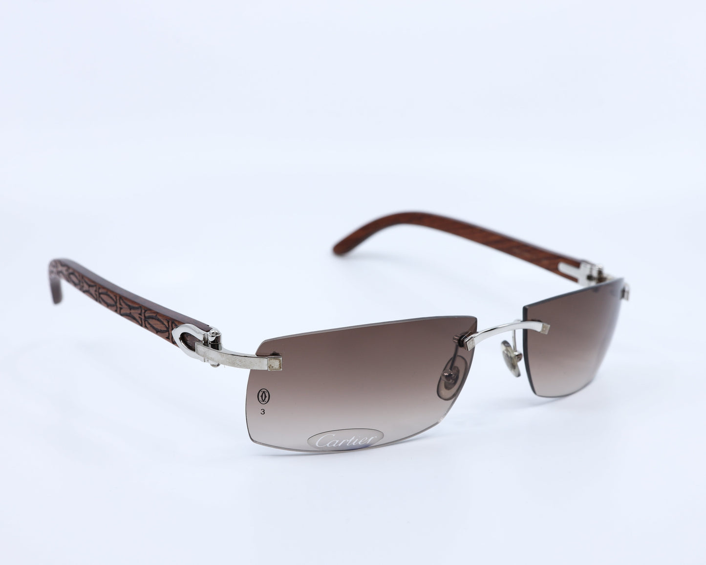 VINTAGE CARTIER C DÉCOR WOODS WITH LASER ENGRAVED LOGO WITH PLATINUM HARDWARE 4610549
