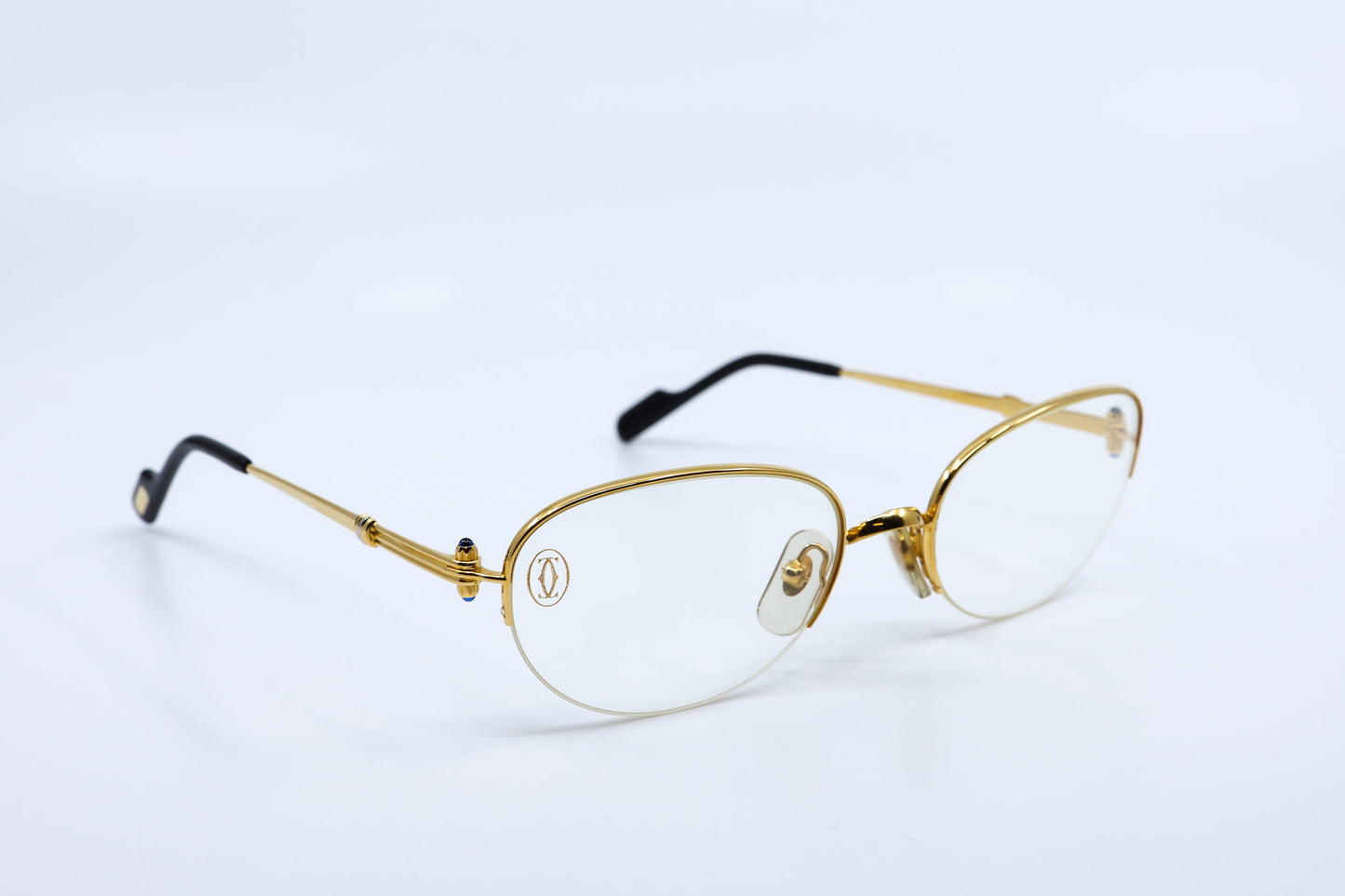 VINTAGE CARTIER CABOCHON DOUBLE SAPPHIRE ON TEMPLES