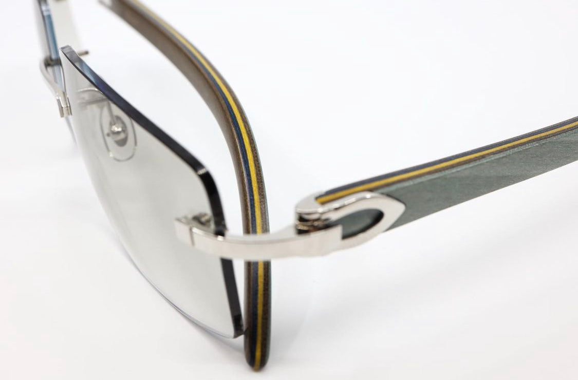 VINTAGE CARTIER C DÉCOR 2-TONE CYAN WOOD WITH PLATINUM HARDWARE C15020E9